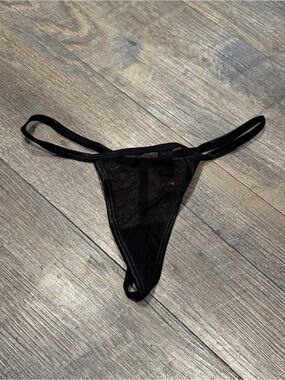 Yandy Black Sheer G-string Thong Small NWOT